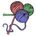 Three balls of yarn for knitting