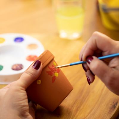 Painting a flower pot