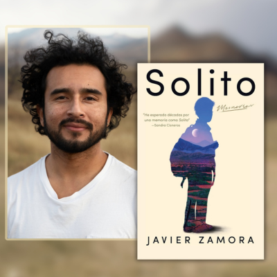 Author Javier Zamora and the Spanish cover of his book Solito