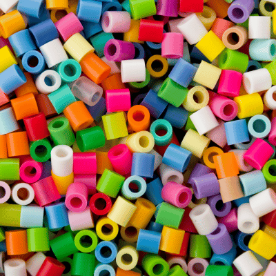 Pile of multicolored perler beads