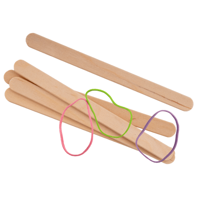 Popsicle sticks and rubber bands