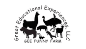 Great Educational Experiences, LLC. GEE Funny Farm logo of various animal silhouettes.