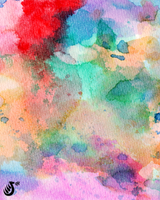 Watercolor painting of colors and color blending
