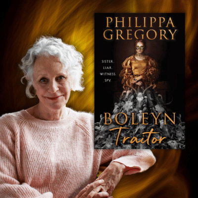 Author Philippa Gregory with her book Boleyn Traitor