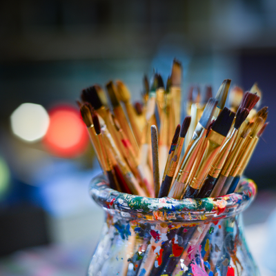 Jar of paintbrushes 