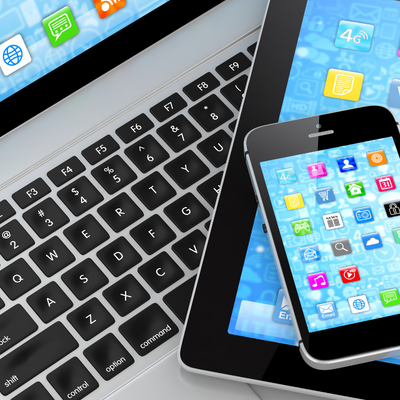 Laptop, tablet, and phone